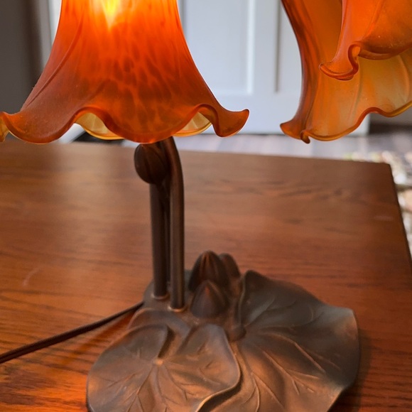 Meyda Tiffany Pond Lily 3 Light Accent Lamp, 16" Height, Amber - Picture 12 of 13